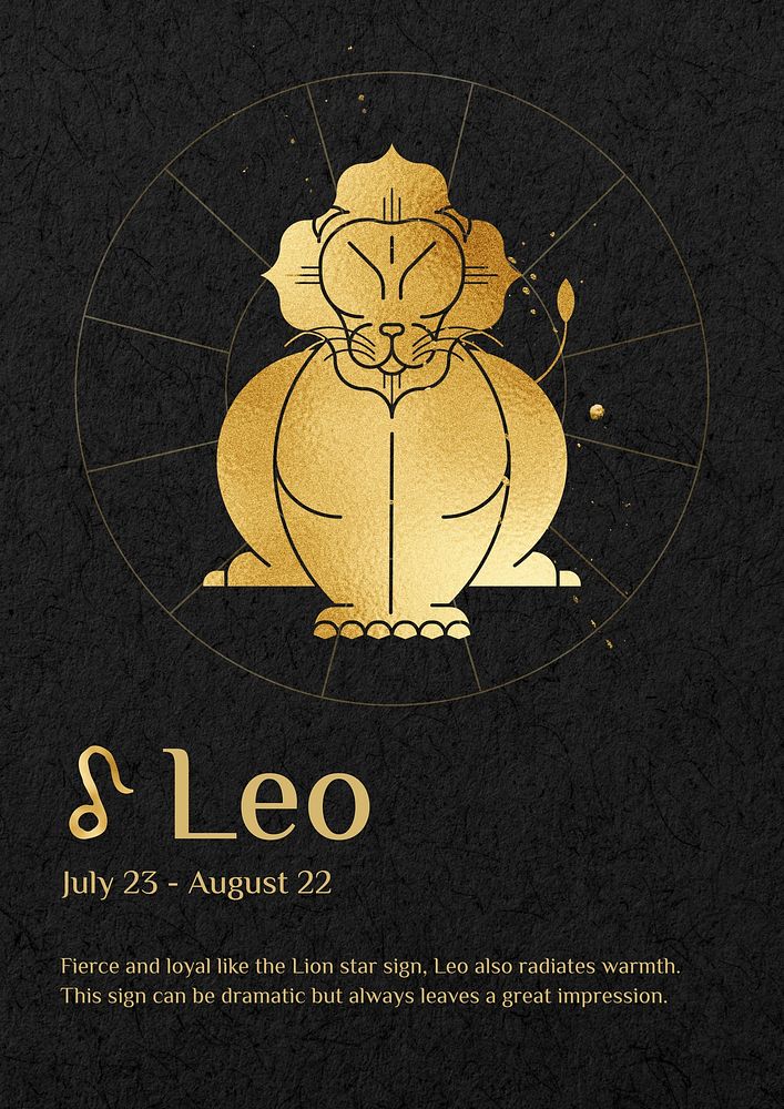 Leo horoscope sign poster template