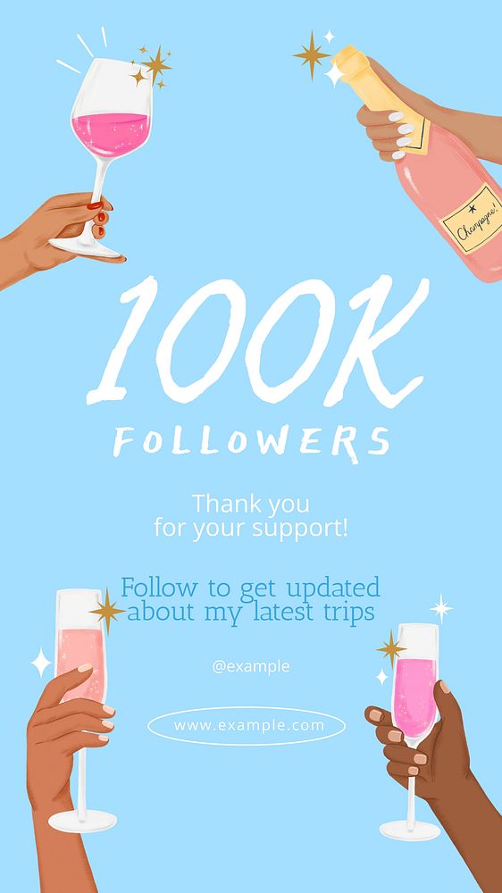 100K followers Instagram story template digital painting remix