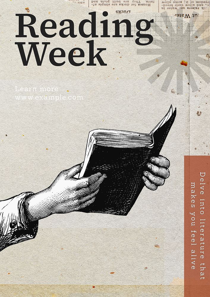 Reading week  poster template, editable text and design
