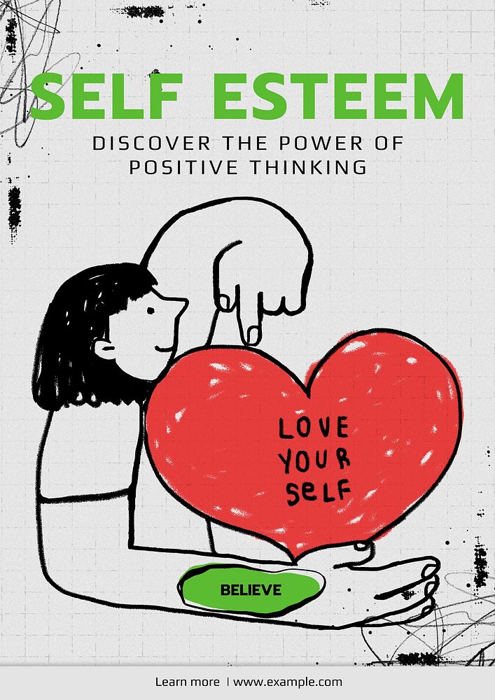 Self esteem  & design poster template