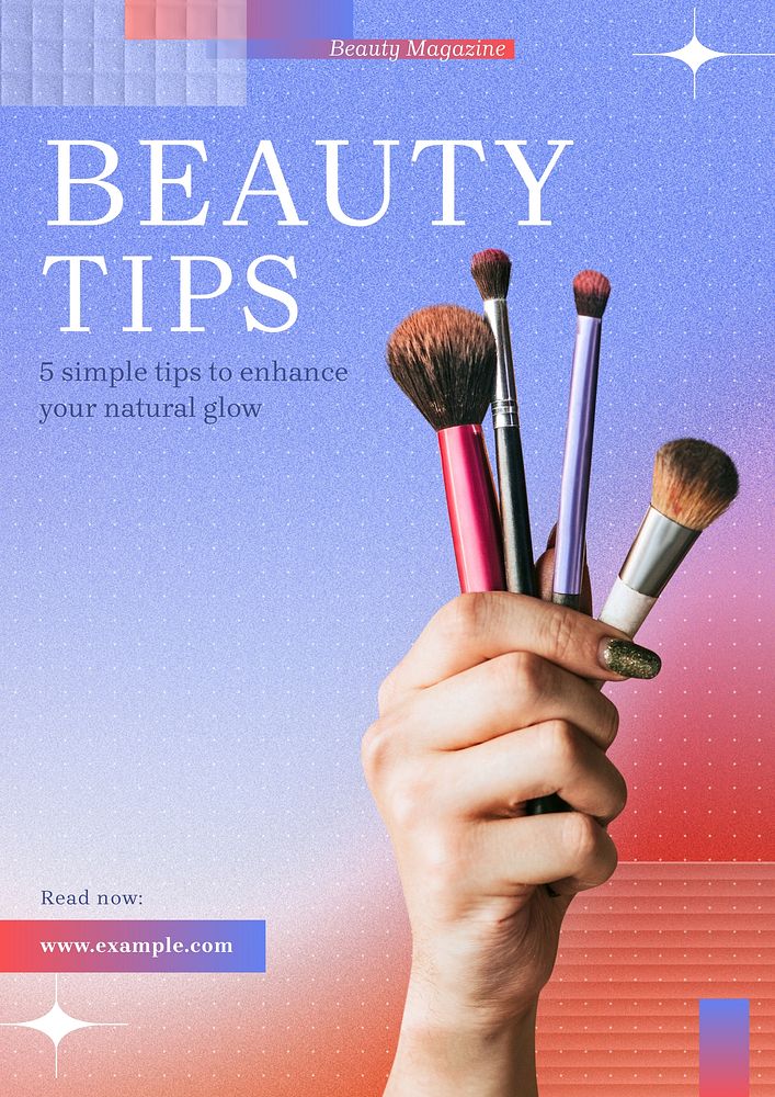 Beauty tips  poster template   & design
