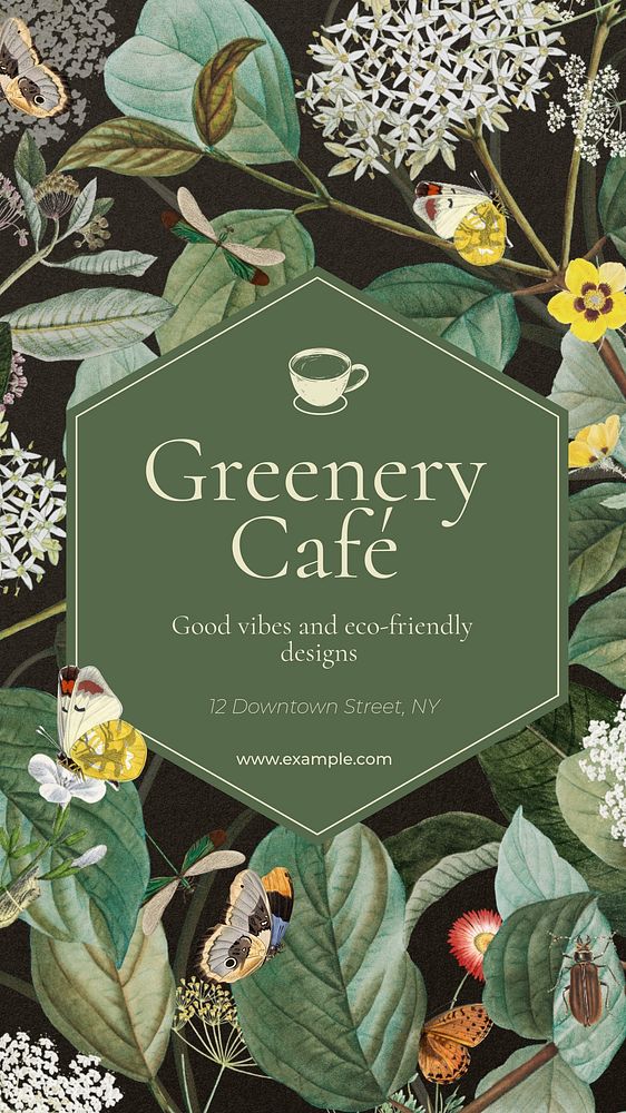 Green cafe Instagram post template