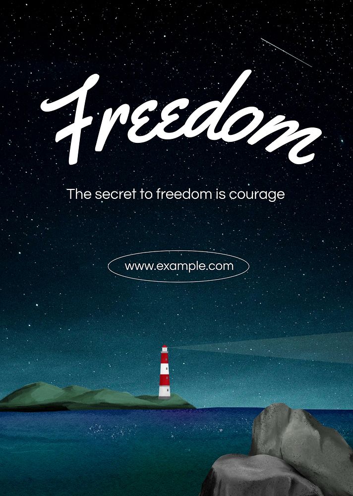 Freedom quote poster template  aesthetic paint remix 