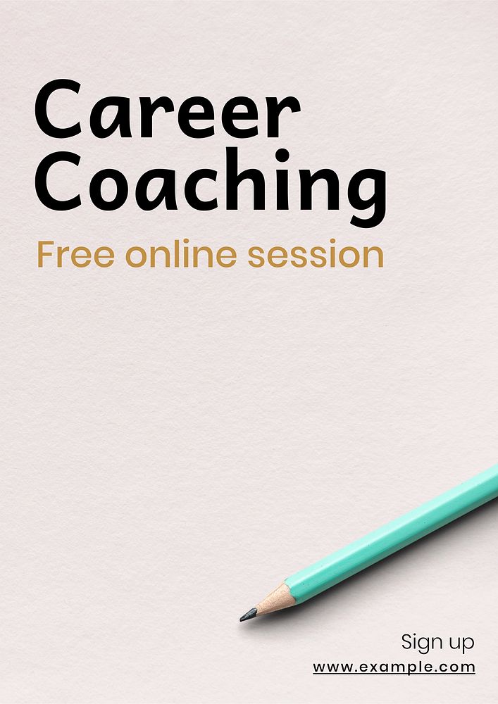 Career coaching poster template   & design