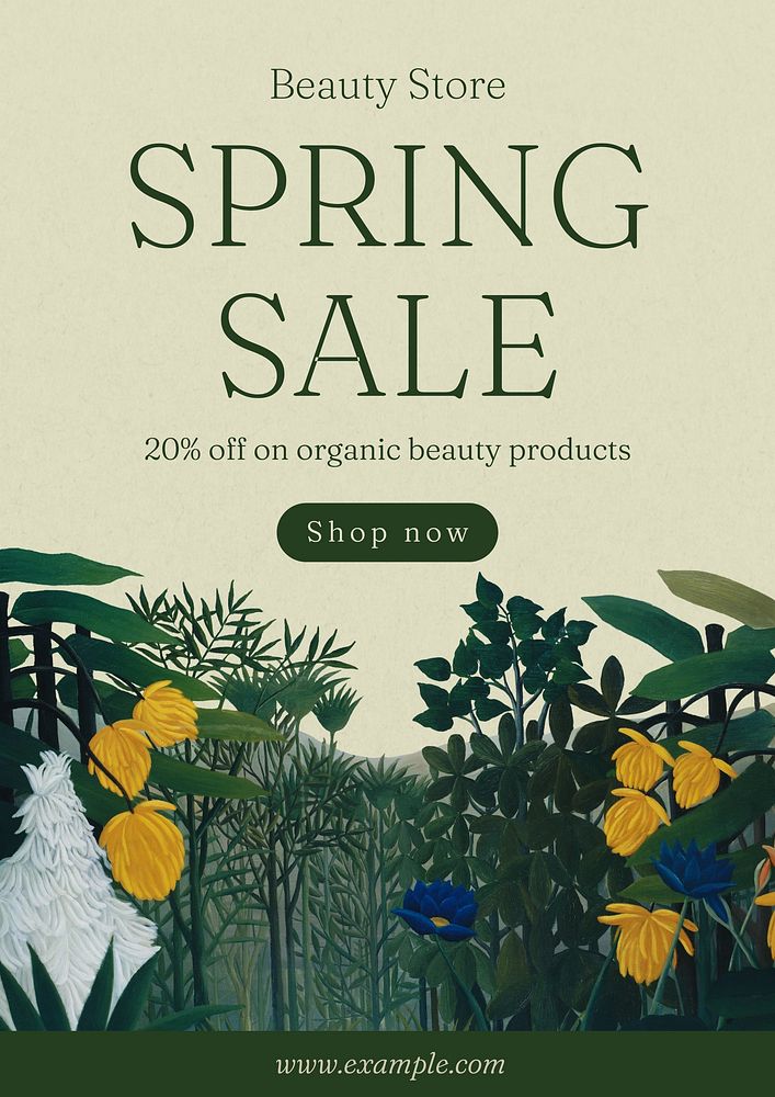 Spring sale poster template and design