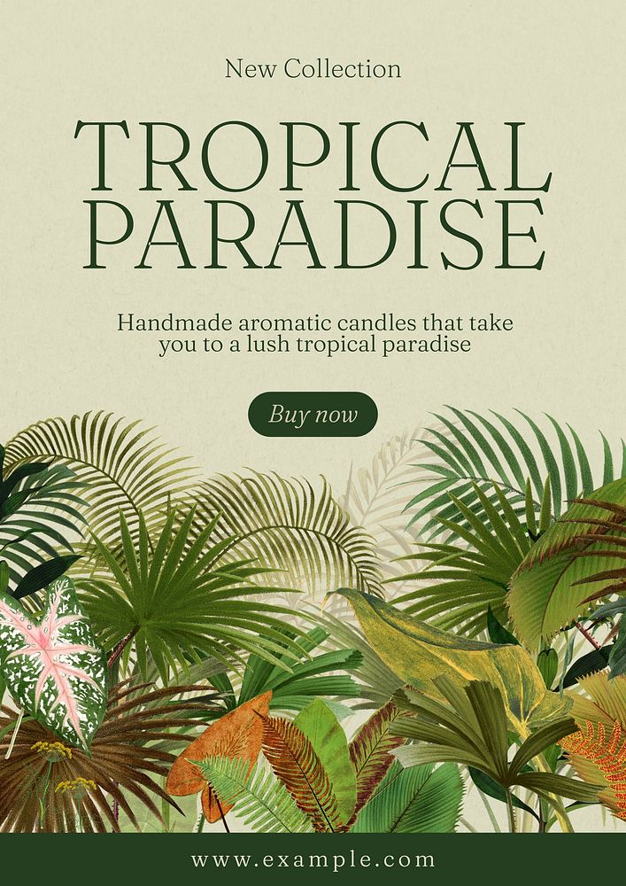 Tropical paradise poster template