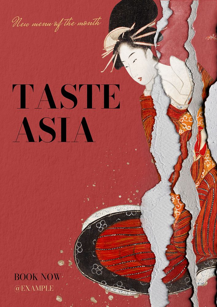Taste asia poster template and design
