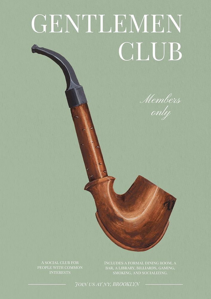 Gentlemen club  poster template, editable text & design