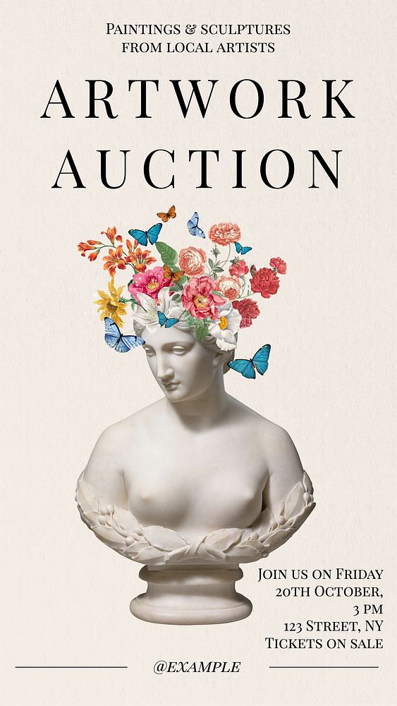 Artwork auction Facebook story template