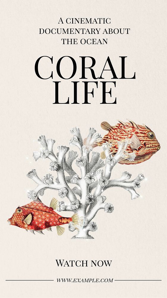 Coral life   Instagram post template