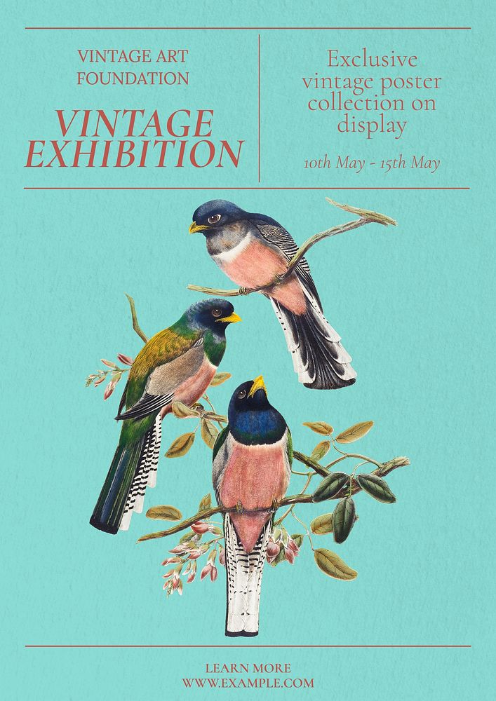 Vintage exhibition  poster template and design