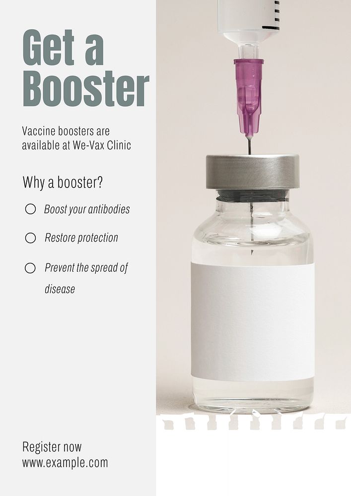 Get a booster  poster template & design