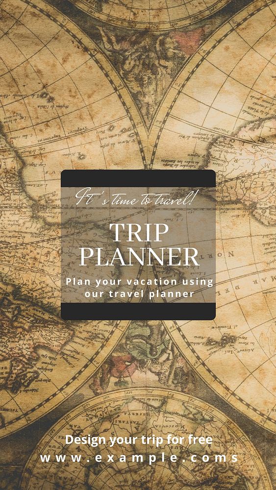 Trip planner  Instagram story template, editable text