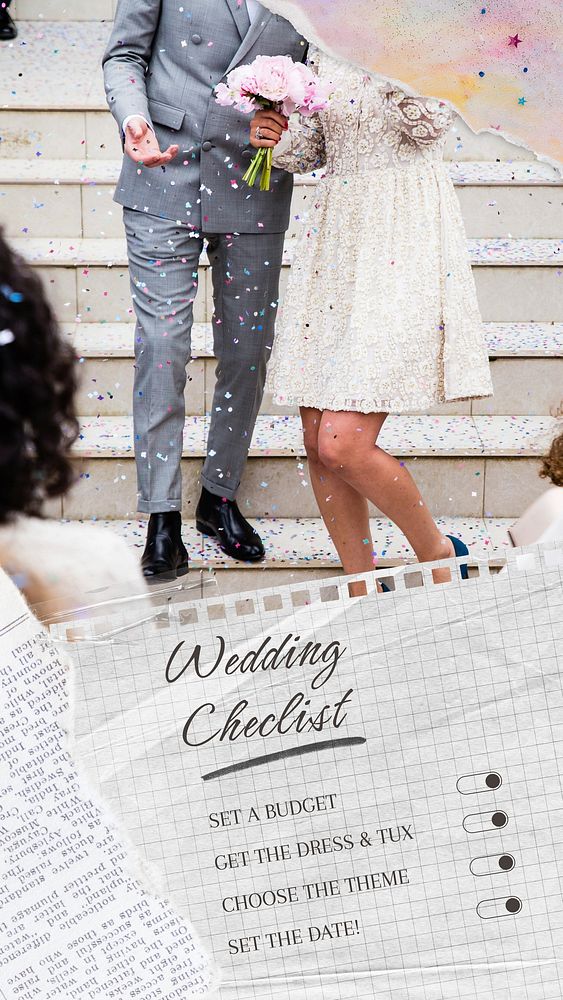 Wedding checklist social story template, editable Instagram design
