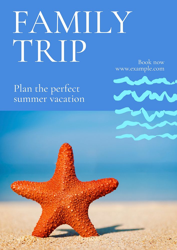 Family trip  poster template, editable text and design