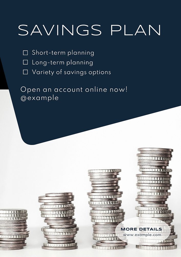 Savings plans  poster template, editable text & design