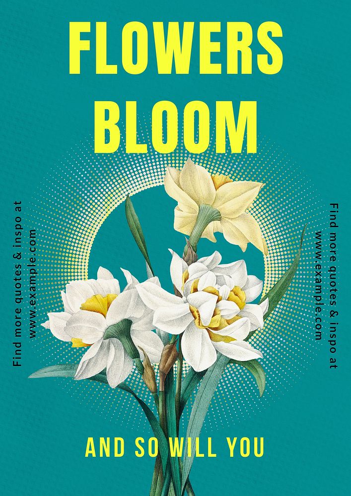 Flowers bloom  poster template and design