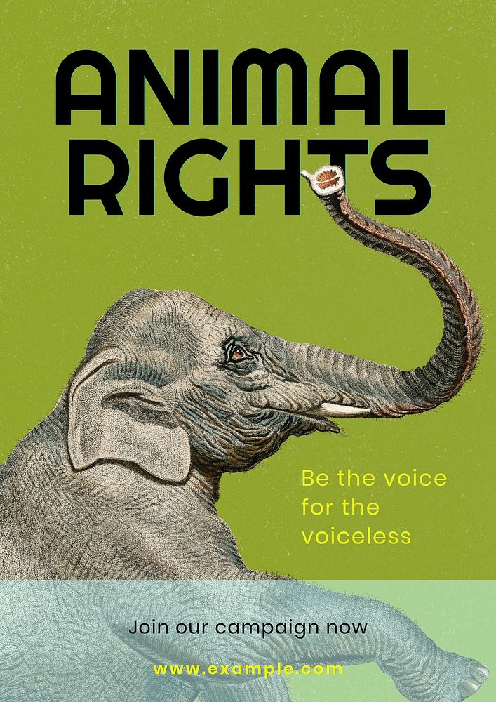 Animal rights poster template