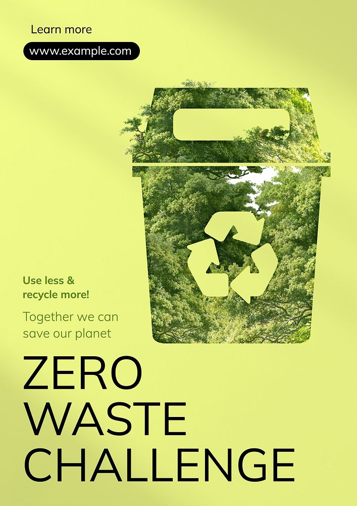 Zero waste challenge poster template