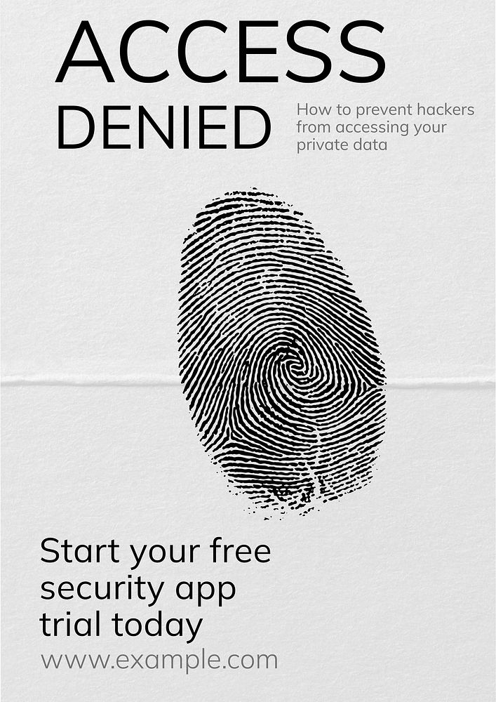 Access denied  poster template, editable text and design