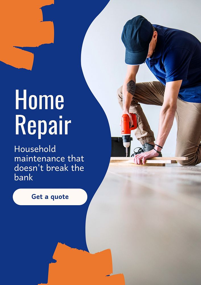 Home repair poster template   & design