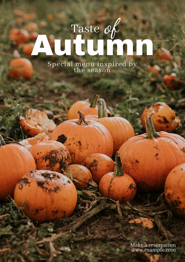 Autumn menu poster template   & design