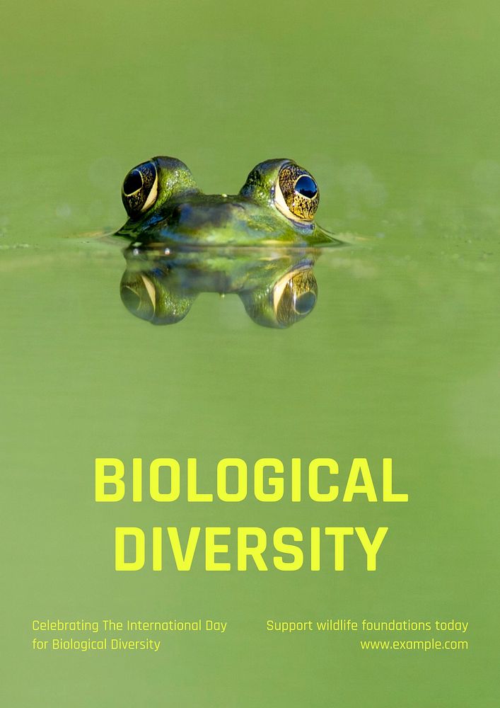 Biological diversity poster template, editable text & design