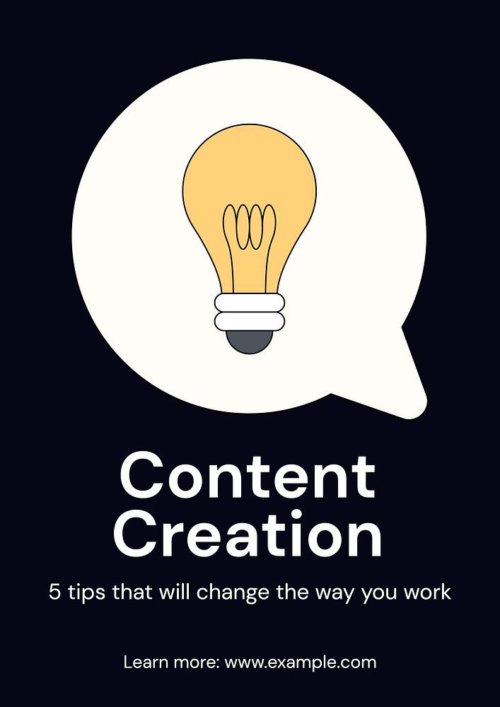 Content creation poster template
