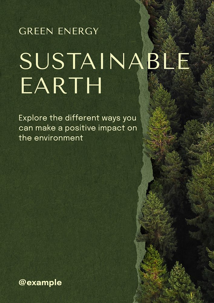 Sustainable earth  poster template and design