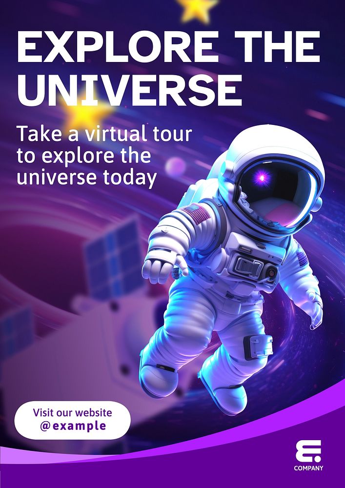 Explore the universe poster template, editable text and design