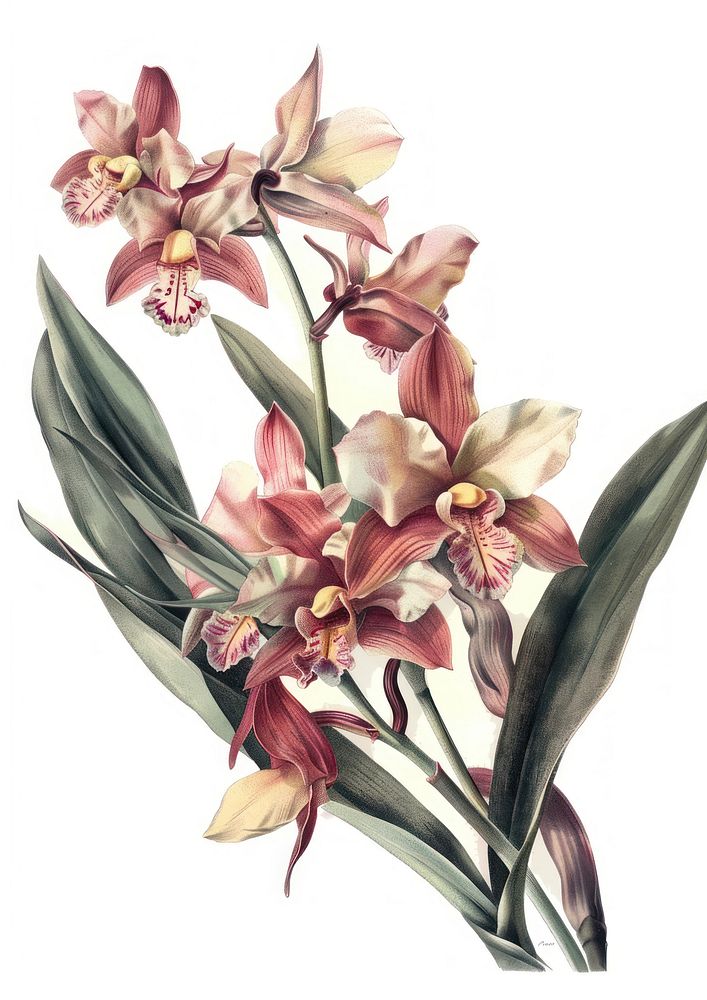 Orchid flowers blossom plant art.