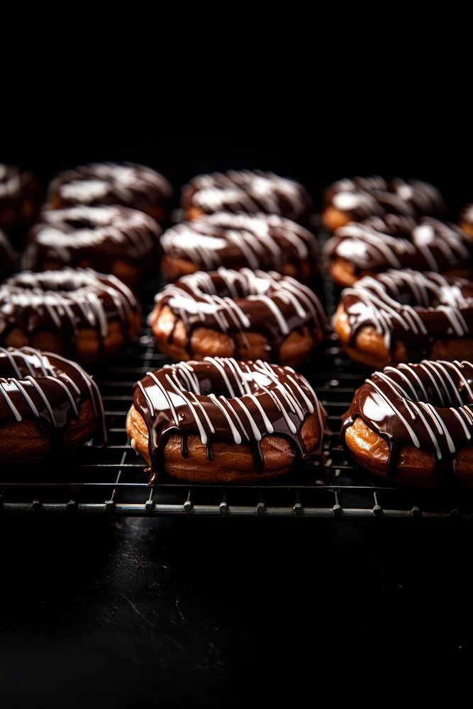 Chocolate doughnuts food confectionery baseball.