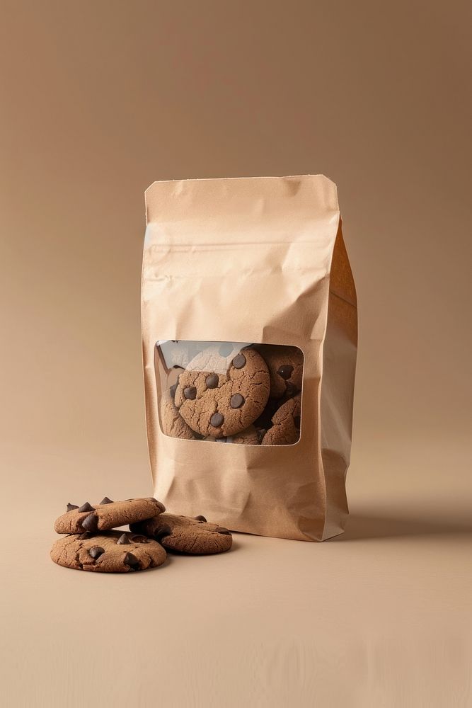 Chocolate cookies bag confectionery accessories. Free Photo rawpixel