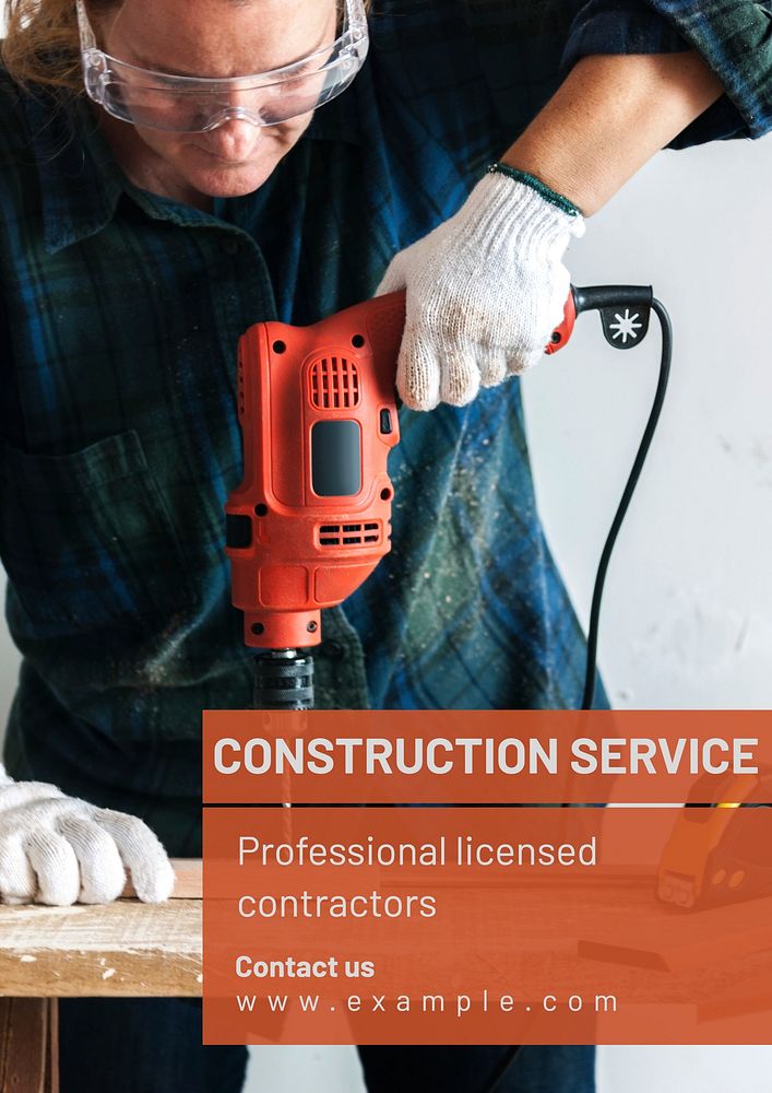 Construction services poster template