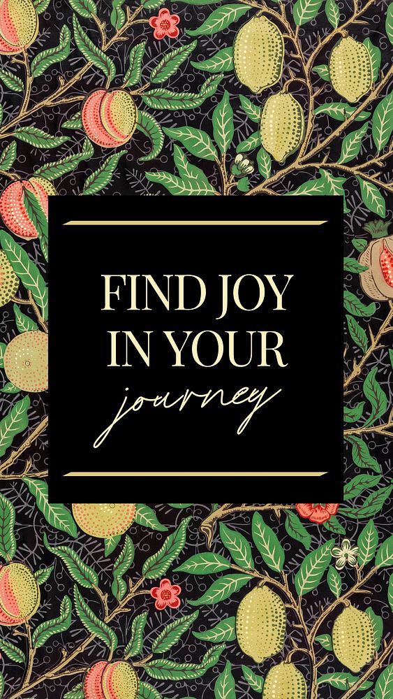Joyful journey & life mobile wallpaper template