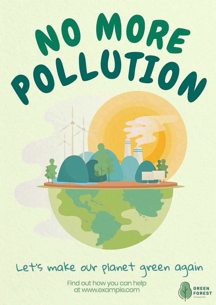No pollution poster template