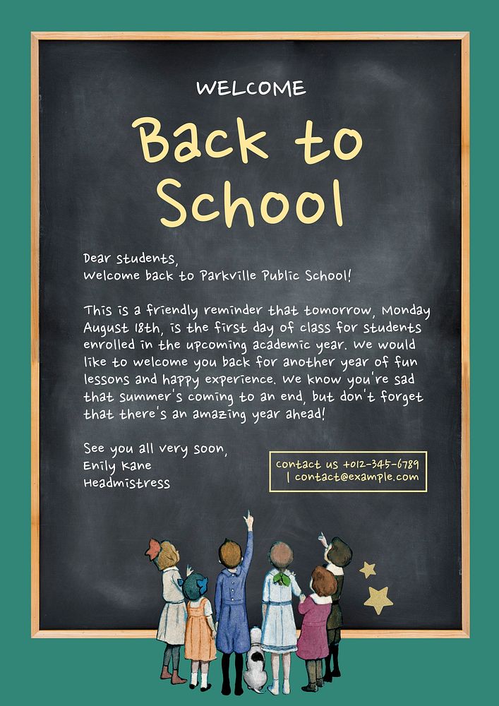 Welcome back to school poster template  