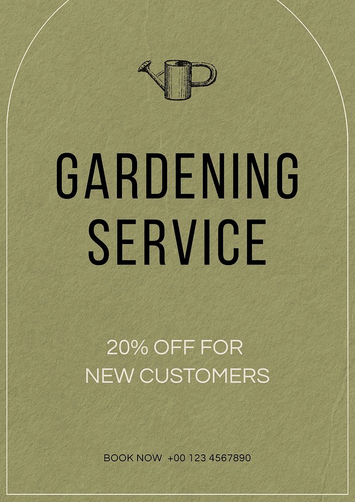 Gardening service  poster template