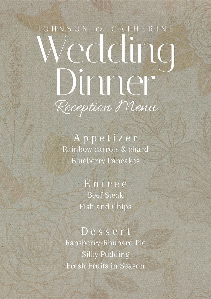 Wedding dinner poster template