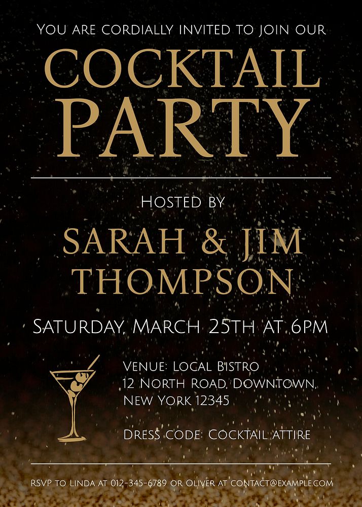 Cocktail party invitation template