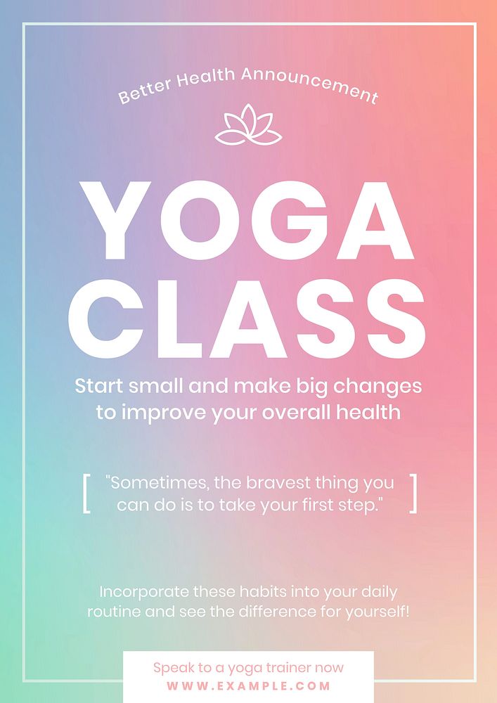 Yoga class poster template  