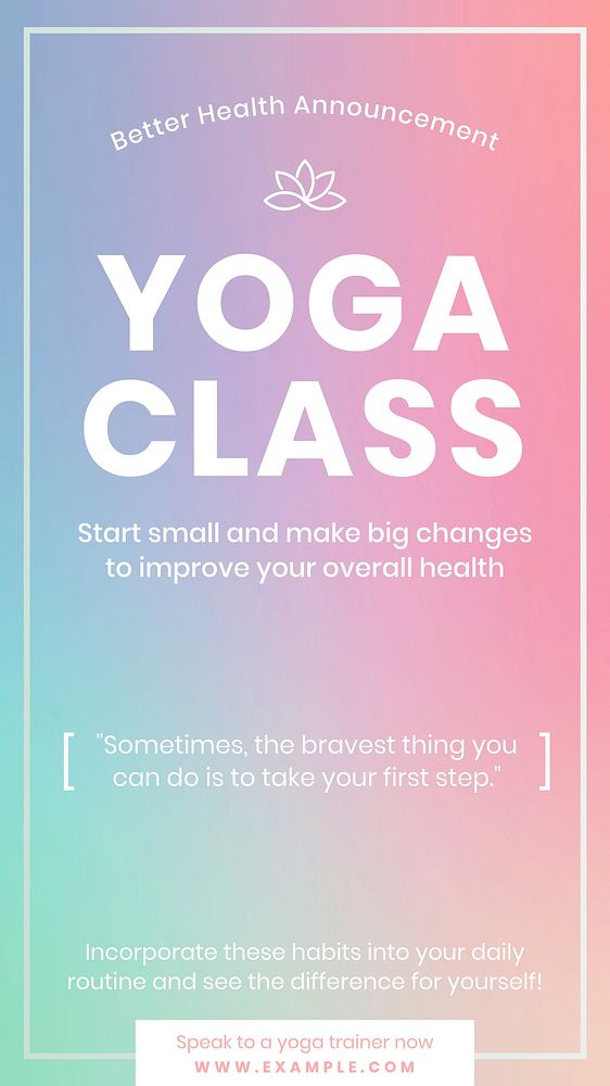 Yoga class  Instagram post template