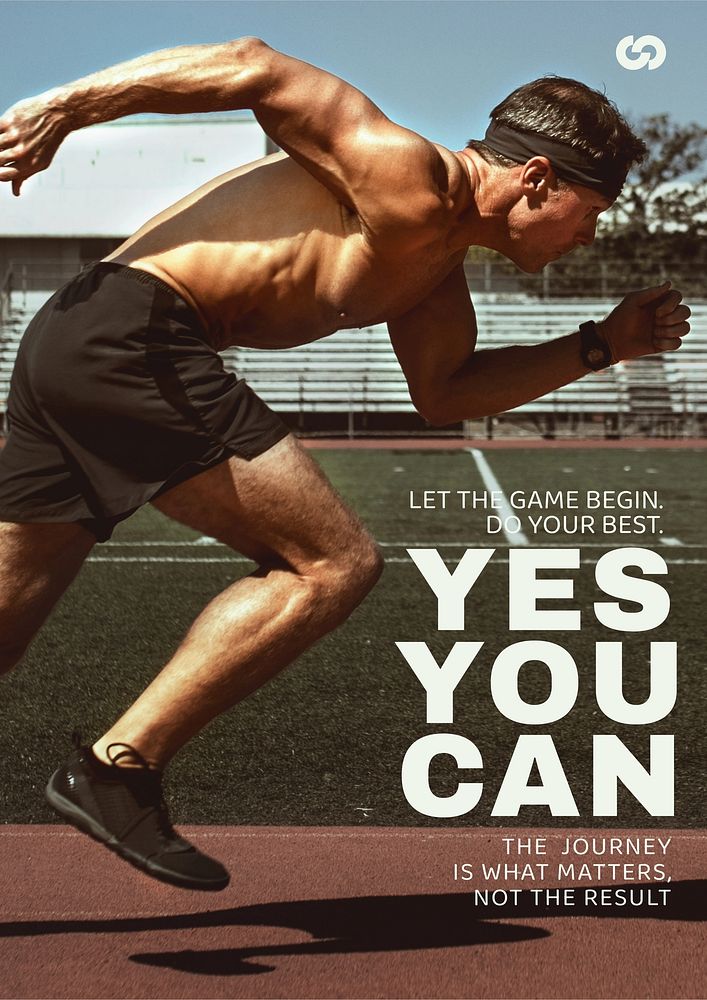 Sports motivation poster editable template, yes you can text