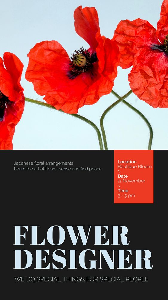 Aesthetic flower Instagram post template