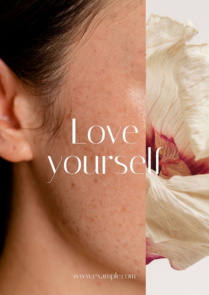 Skincare brand poster template, editable text