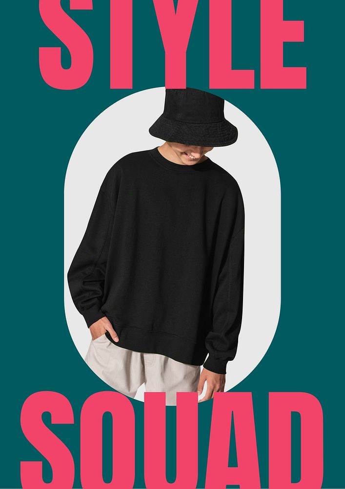 Cool fashion poster template, editable text