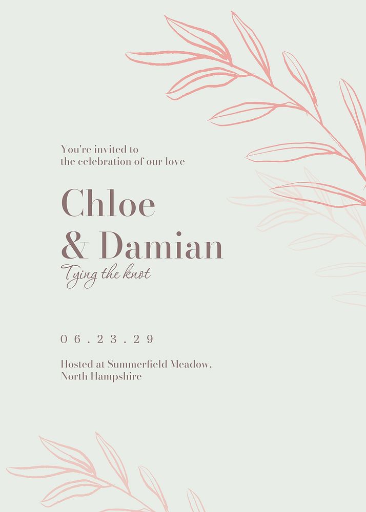 Engagement party invitation card template  