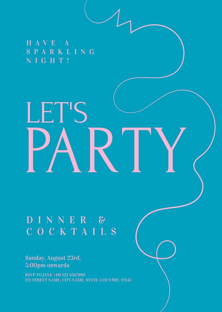 Dinner party invitation card template  