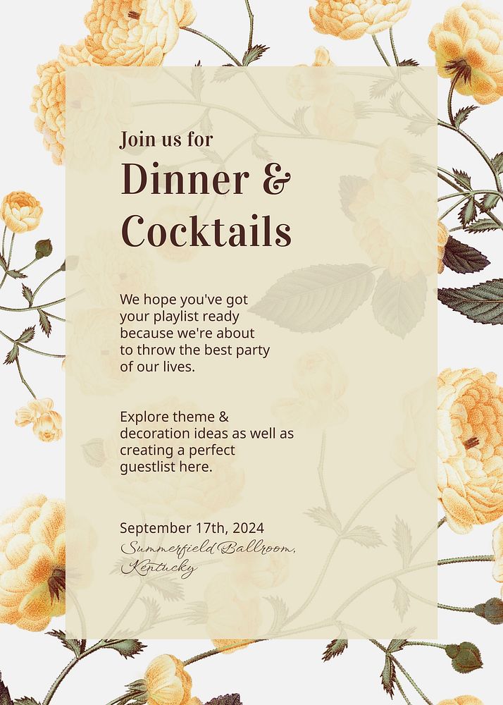 Cocktail party invitation card template