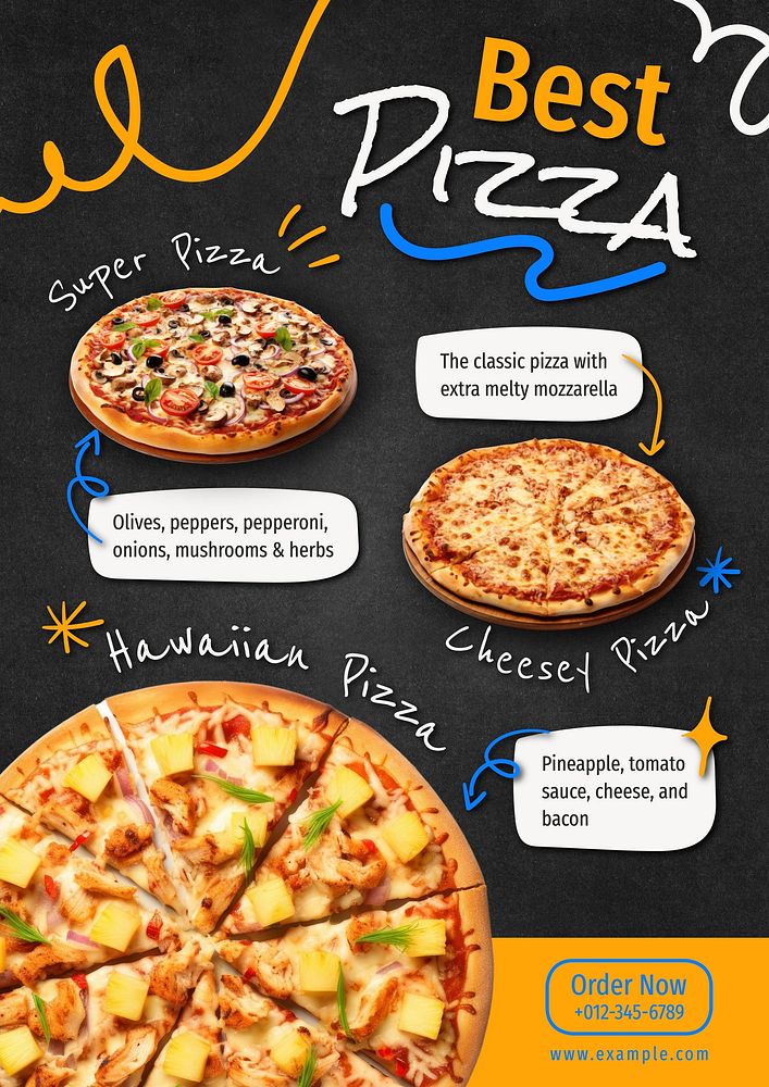 Pizza menu template 